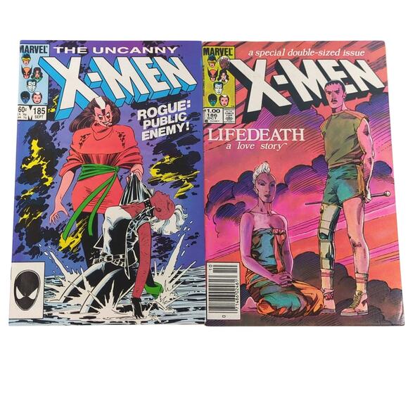 VTG 1984 Uncanny X-Men Lot 185 186 Barry Windsor Smith Art VF Marvel Comics - Picture 1 of 2